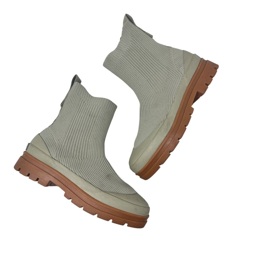 Everlane The Utility‎ Boot in ReKnit Stretch Knit Lug Sole Ankle Gray Size US 7